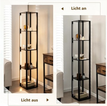 Regał LOFT 29 cm x 163 cm x 29 cm czarny R
