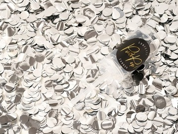 TUBA KONFETTI SREBRNE KÓŁKA Pop Up 15cm