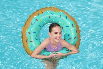 DONUT Koło Kółko Dmuchany Materac Wodny Pływania Opalania Basen Plaże 36300
