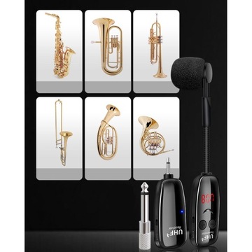 Mikrofon do instrumentów bezprzewodowych UHF, saksofon