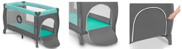 Łóżeczko Turystyczne Kojec Lionelo SVEN PLUS 2 poziomy Przewijak TURKUS