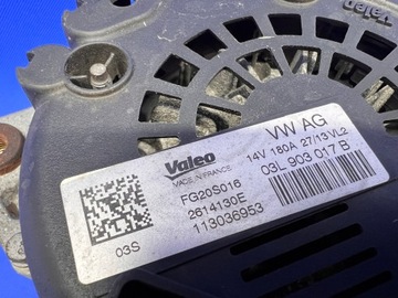 AUDI A4 B8 A5 8T A6 C7 Q5 8R 2.0 TDI ALTERNÁTOR 180A 14V 03L903017B 41