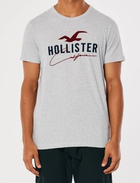 t-shirt Hollister Abercrombie koszulka L szara