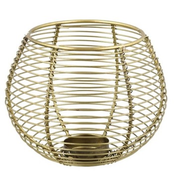 LAMPION ŚWIECZNIK TEALIGHT METAL LOFT DRUCIANY ZŁ