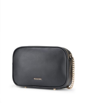 Torebka Damska Crossbody Prostokątna PUCCINI Z Łańcuszkiem Czarna BML058M-1