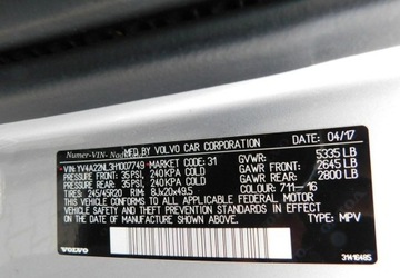 Volvo V90 II Kombi 2.0 T6 320KM 2017 Volvo V90 CROSS COUNTRY z Gwarancja Model 2018r 2.0 Benzyna 320KM, zdjęcie 22