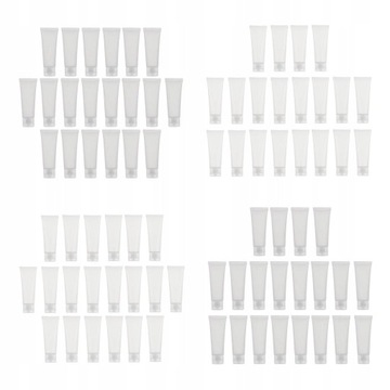 80x Mini 50ml Puste Tuby Kosmetyczne Flip do Ciała