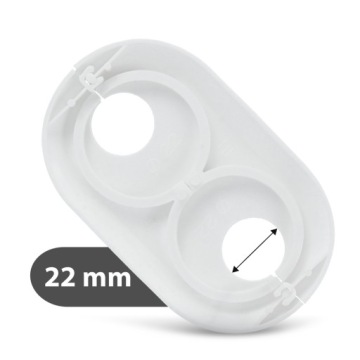 ROSETTE MASKING ROSETTE Pipes 22 мм БЕЛАЯ ДВОЙНАЯ Разъемная крышка