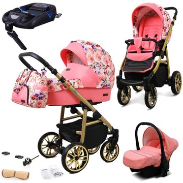 Wózek 4w1 dziecięcy BabyLux ColorLux + baza Isofix