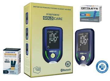 Glukometr Diagnostic Gold Care + paski Gold Strip 60 szt.+ lancety 50szt.