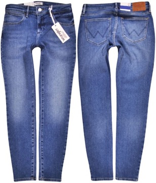 WRANGLER spodnie REGULAR blue jeans SKINNY _ W29 L30