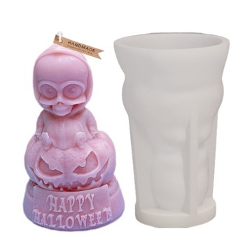 Forma Silikonowa do Świec Mydła Gipsu Duch Potworek Dynia Happy Halloween