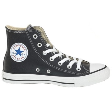 Buty Trampki za Kostkę Converse Chuck Taylor HI Czarne Skórzane