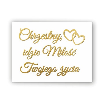 tablica chrzestny idzie miłość twojego życia