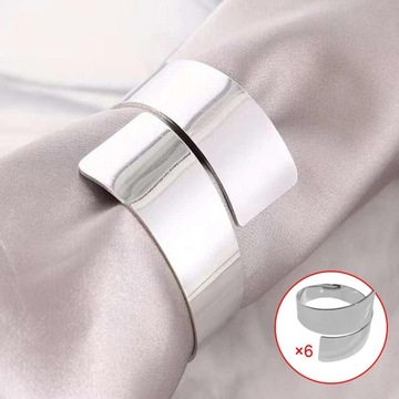 6шт Держатели для салфеток Обеденная салфетка Серебристый