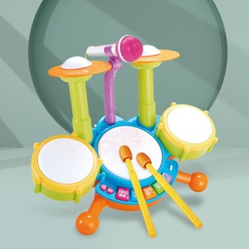 Детская барабанная установка Baby Musical Green игрушечная барабанная установка