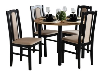 PRODUKT POLSKI. drewniane krzesła z tapicerką i okrągły stół średnica 110cm
