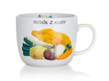 Duży kubek na zupę z uchem 730 ml Zupa Rosół