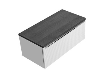 Szafka łazienkowa z blatem 90 cm biała frezowana