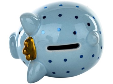 В ПОДАРОК ​​Керамическая копилка 11 х 11 х 9 см - фигурка СИНЯЯ СВИНЬЯ