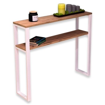 Konsolka,Konsola,Toaletka LOFT 90x25x87 Biała Dąb