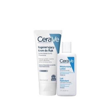 CERAVE regenerujący KREM do rąk skóra SUCHA 100ml + EMULSJA nawilżająca 88m