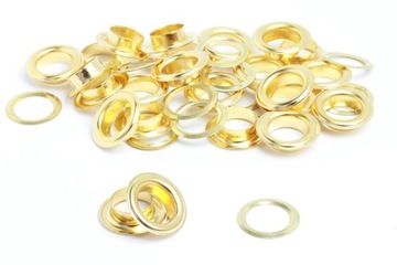 NIERDZEWNE Oczka kaletnicze 14 mm 50 kpl ZŁOTE