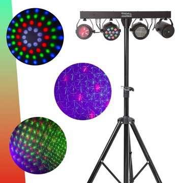Комплект освещения LED PAR RGBW STROBE LASER