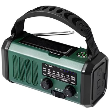 АВАРИЙНОЕ РАДИО 10000 мАч СОЛНЕЧНАЯ ПОГОДА FM AM SOS С USB-ЗАРЯДКОЙ КОМПАС