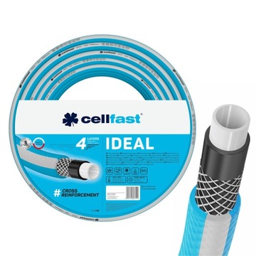 САДОВЫЙ ШЛАНГ CELLFAST IDEAL, 4-СЛОЙНЫЙ, 27 БАР, 3/4 ДЮЙМА, 20 М, ПОЛЬСКИЙ ПРОДУКТ