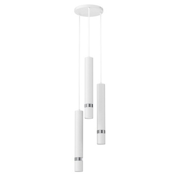Lampa Sufitowa Wisząca SPOT Tuba Biała/Chrom Sopel