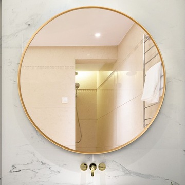 БОЛЬШОЕ КРУГЛОЕ ЗЕРКАЛО Промышленное ВАННАЯ КОМНАТА ГОСТИНАЯ СПАЛЬНЯ ЗОЛОТО 70 СМ XXL