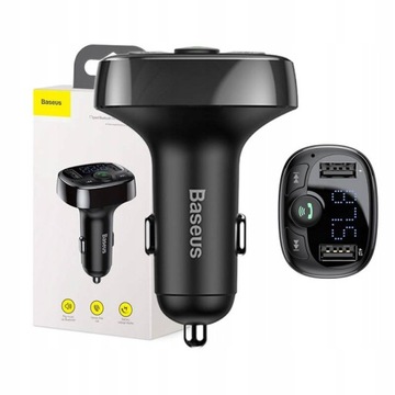 Автомобильный передатчик Baseus S-09A Bluetooth MP3, зарядное устройство для micro SD с 2 USB-разъемами