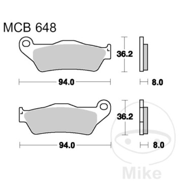 TRW MCB648SI Комплект тормозных колодок, дисковые тормоза