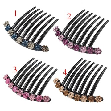 2 . Хрустальные французские боковые гребни, зажимы