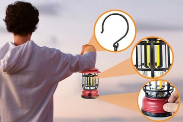 РЕТРО ПОДВЕСНАЯ СВЕТОДИОДНАЯ ЛАМПА ДЛЯ КЕМПИНГА LIGHT COB