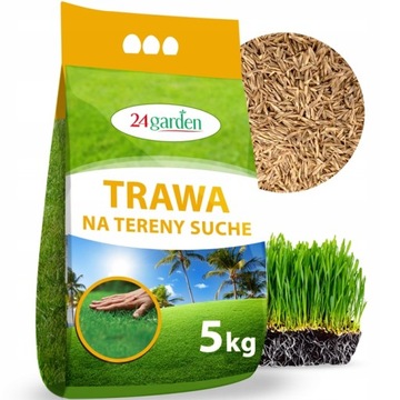 TRAWA NA TERENY SUCHE 5kg NA PIASZCZYSTE NASŁONECZNIONE TERENY OAZA 200m2