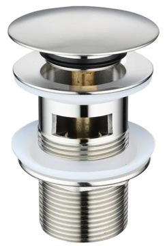 KOREK UMYWALKOWY KLIK-KLAK CHROM MOSIĘŻNY PRZELEW SYFON Z PRZELEWEM