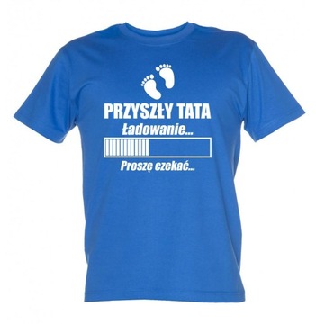 Koszulka męska PRZYSZŁY TATA S-XXL NIEBIESKA