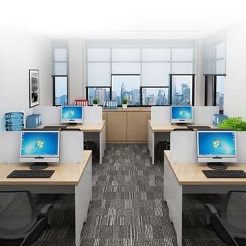 Матовая перегородка с отделениями для письменного стола