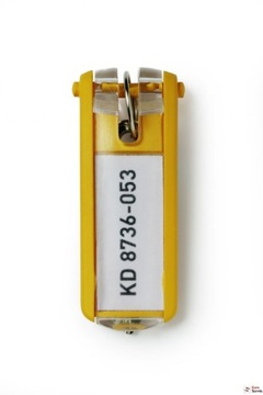 Zawieszki do kluczy Durable, Key Clip, 6 sztuk, żó