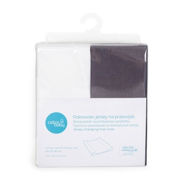CEBA Pokrowiec na przewijak 2szt. DARK GREY+WHITE