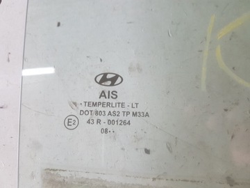 HYUNDAI I20 08R HB SKLO (OKNO) DVEŘE PRAVÁ ZADNÍ