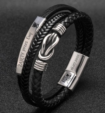 Мужской браслет INFINITY KNOT с гравировкой