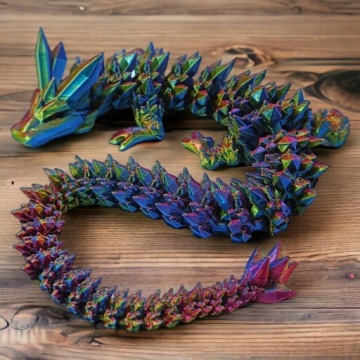 Кристальный мини дракон + яйцо, длина 30 см, шарнирная фигурка