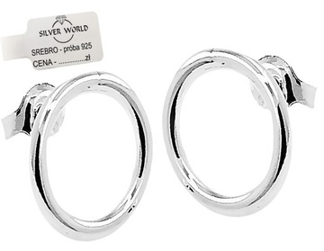 KOLCZYKI SREBRNE 925 NA SZTYFT ZATYCZKI KOŁA KÓŁKA RING SREBRO 925