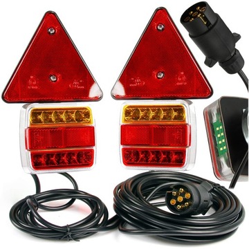 ZESTAW ŚWIATEŁ DO PRZYCZEPKI LED LAMPA LAMPY LAWETA POMOC DROGOWA SOLIDNE