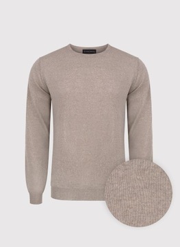 Beżowy sweter męski Premium 100% Wełna Merino Pako Lorente roz. L