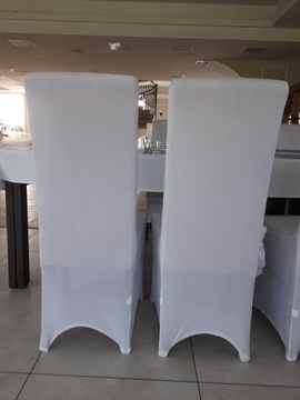 эластичные чехлы на стулья, белые, УНИВЕРСАЛЬНЫЕ