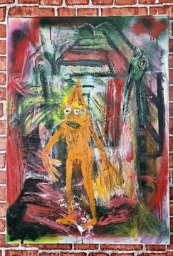 KOVALEWSKI OBRAZ MALARSTWO ABSTRAKCJA DUŻY 50x70